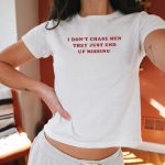 I Don't Chase Men They Just End Up Missing Graphic Baby Tee - Image 2